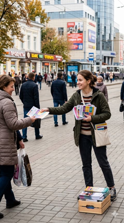 Раздача промо материалов в Мариуполе