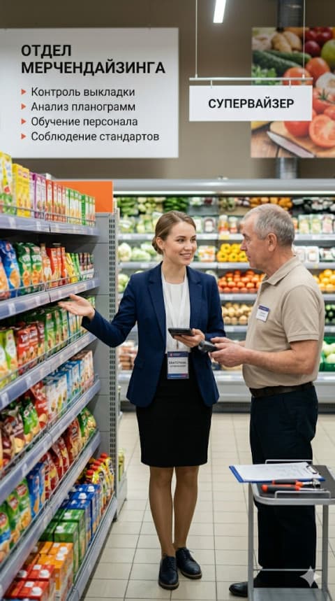 Мерчандайзер, торговый агент, супервайзер