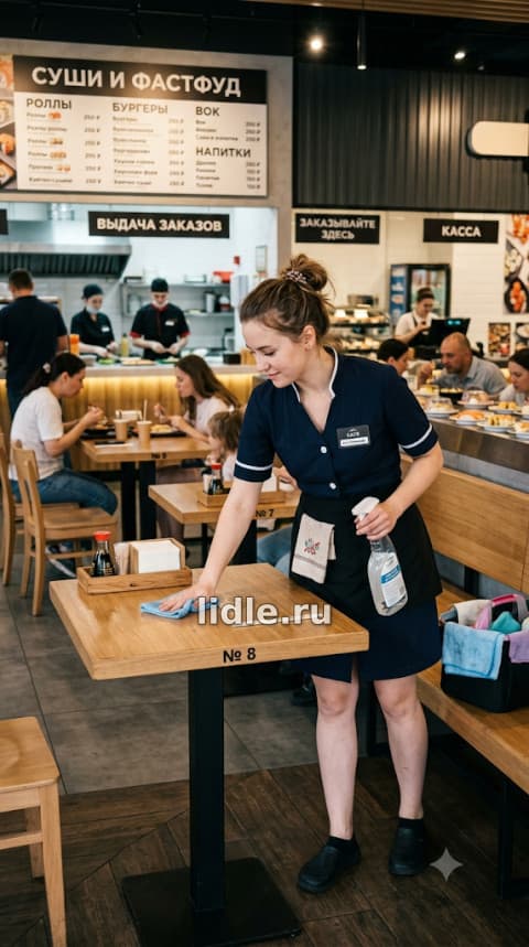 Горничная в суши-баре и фастфуд Мариуполь!
